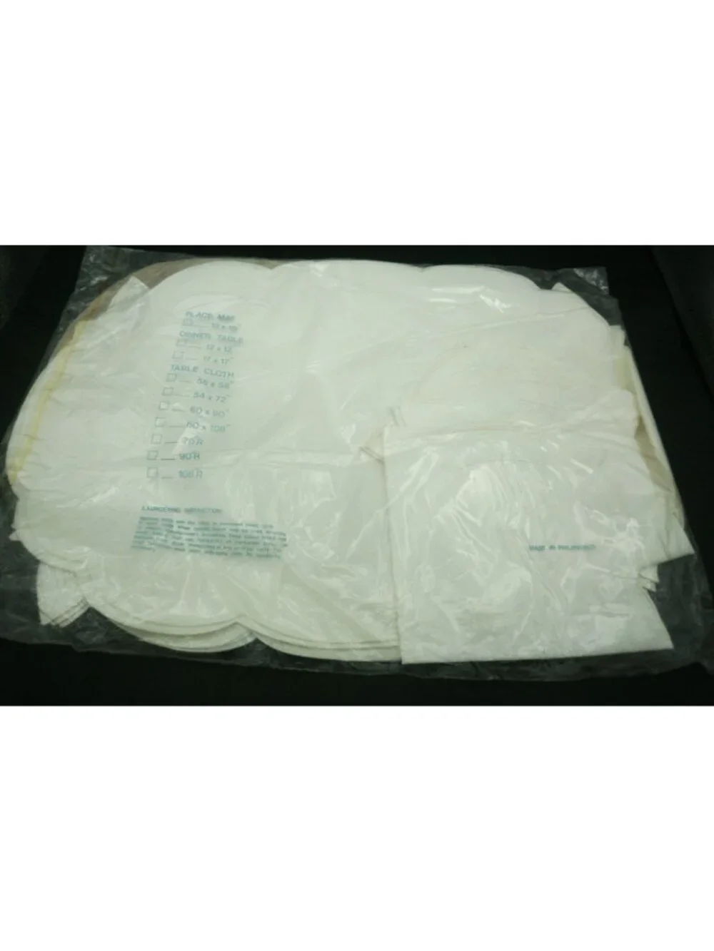 Off-White Placemat and Napkin Set Embroidered Floral Design 6 of Each 12 Pieces